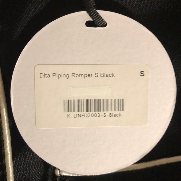 Line + Dot Black Dita Piping Romper Small - Picture 4 of 5